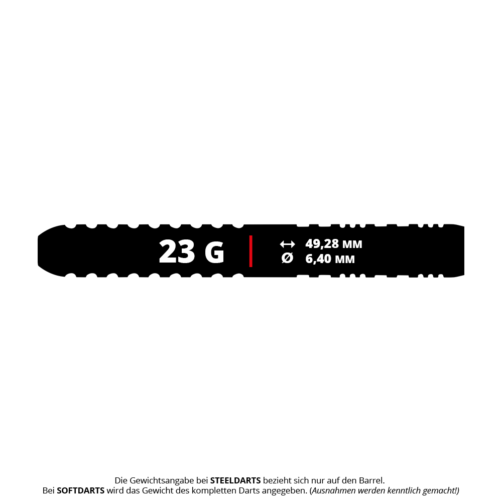Winmau Team 360 Ben Townley Steeldarts - 23g Gezeigt werden die Winmau Team 360 Ben Townley Steeldarts mit einem Gewicht von 23g. Das Produkt wird deutlich abgebildet.