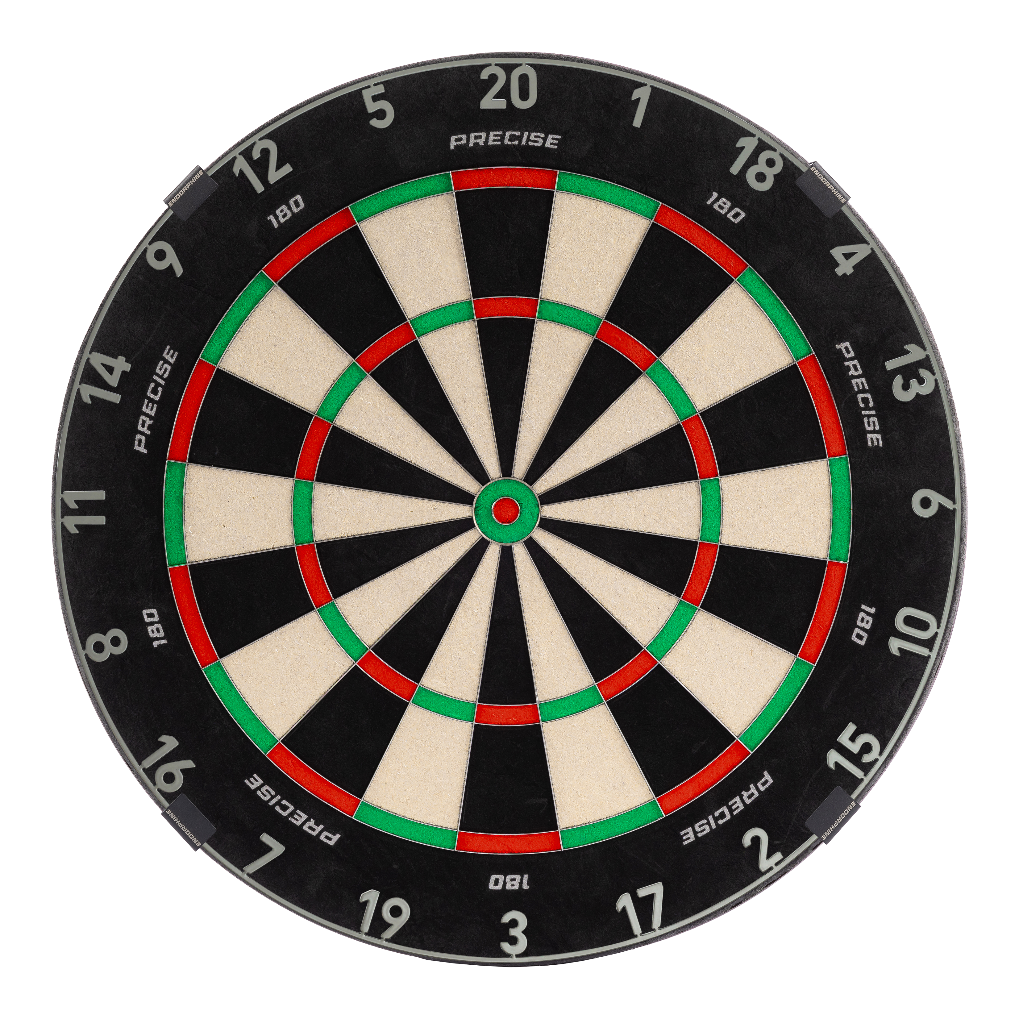Precise 180 Endorphine Steel Dartboard with Numbered Ring - Nordic Grey Hier ist das Precise 180 Endorphine Steeldartboard mit Nummernring in Nordic Grey zu sehen. Das Dartboard eignet sich ideal für professionellen und privaten Gebrauch.