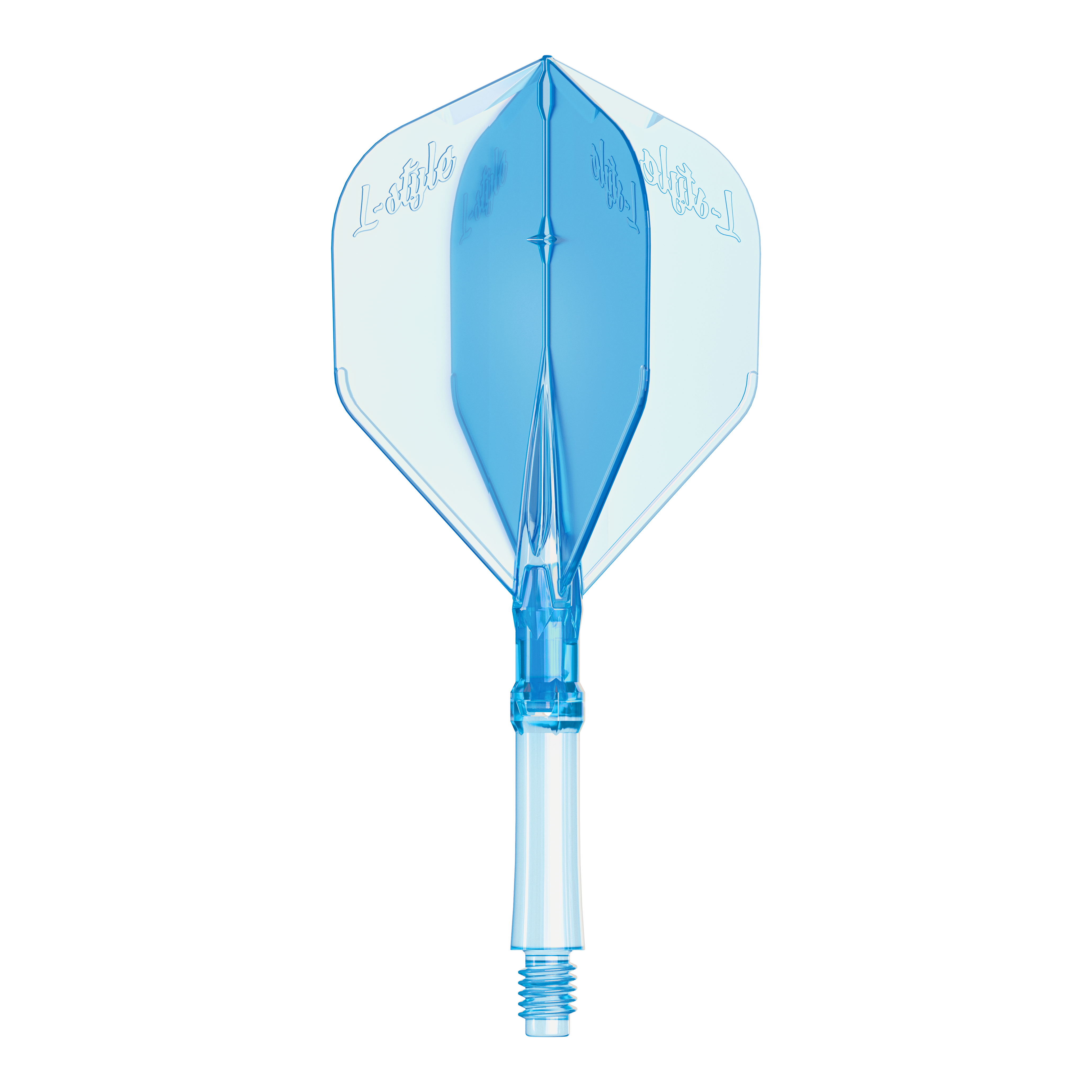 L-Style L-Sytem Flights - Clear Blue Abgebildet sind L-Style L-System Flights in klarer blauer Farbe, Größe Medium. Diese Flights dienen als Ersatzteile für Dartpfeile.