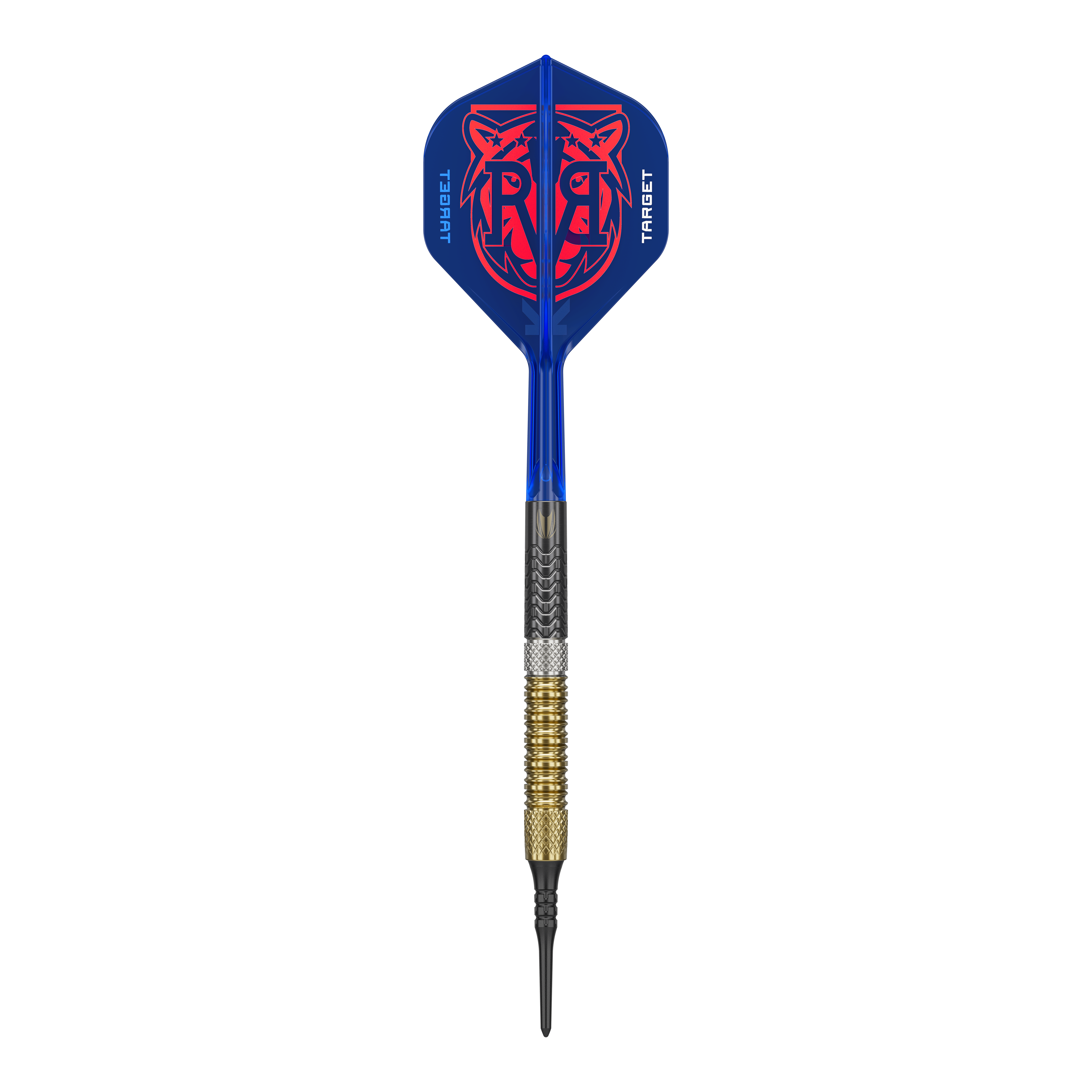 Das Bild zeigt die Target Raymond Van Barneveld GEN6 Softdarts. Die Darts sind deutlich sichtbar dargestellt.