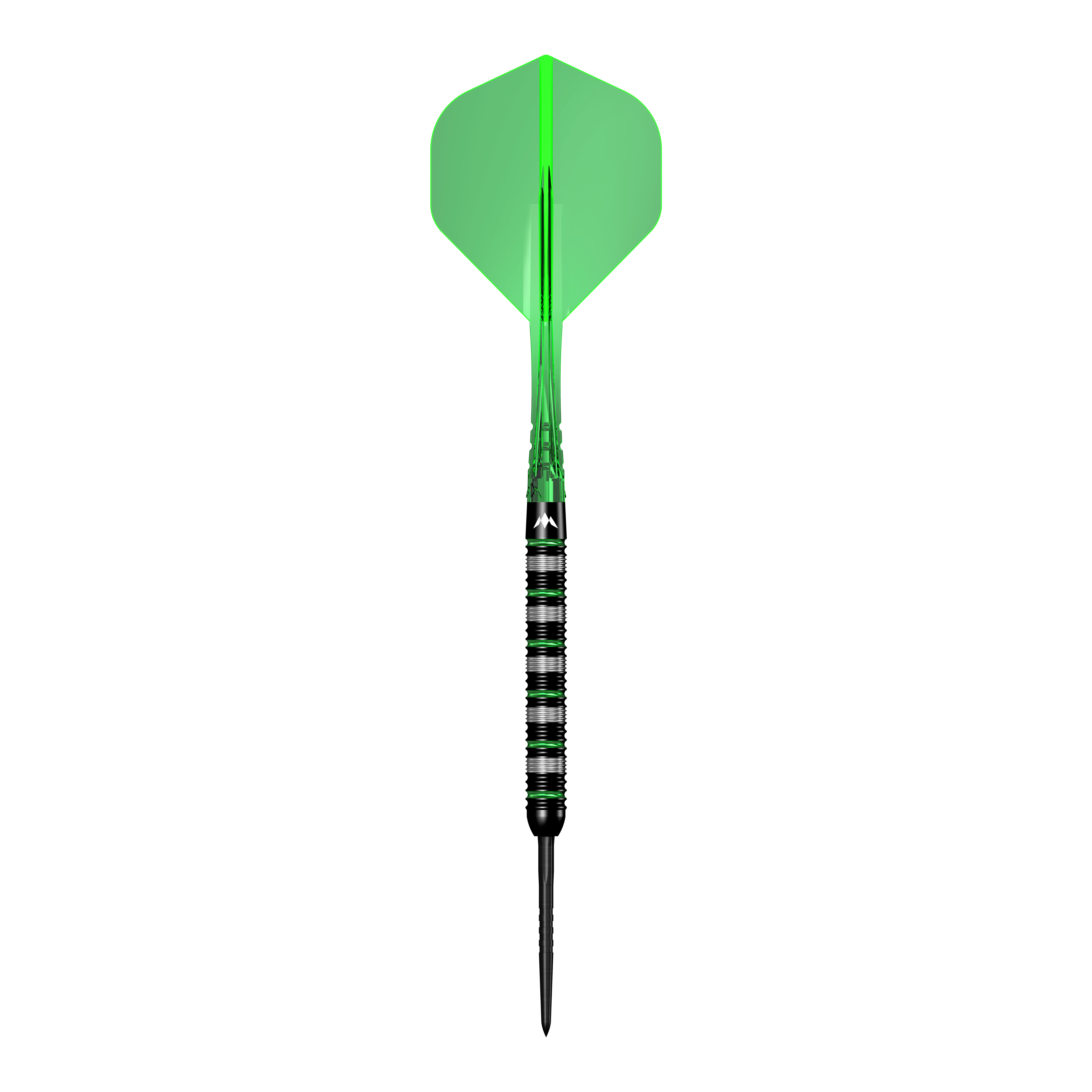 Das Bild zeigt die Mission Moldavite Steeldarts - 23g. Die Dartpfeile sind speziell für Präzisionswürfe entwickelt.