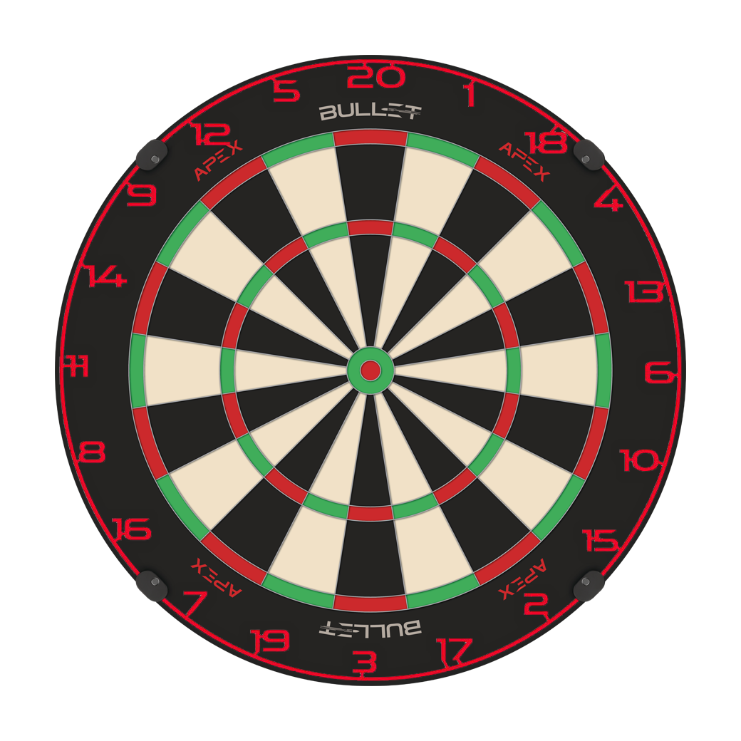Dies ist ein Bild eines Dartboard-Zahlenrings in Rot. Der Dateiname ist BT1000120_Bullet_Dartboard_Zahlenring_Rot_2.
