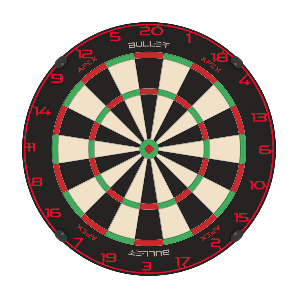 Bullet Dartboard Number Ring Dies ist ein Bild eines Dartboard-Zahlenrings in Rot. Der Dateiname ist BT1000120_Bullet_Dartboard_Zahlenring_Rot_2.