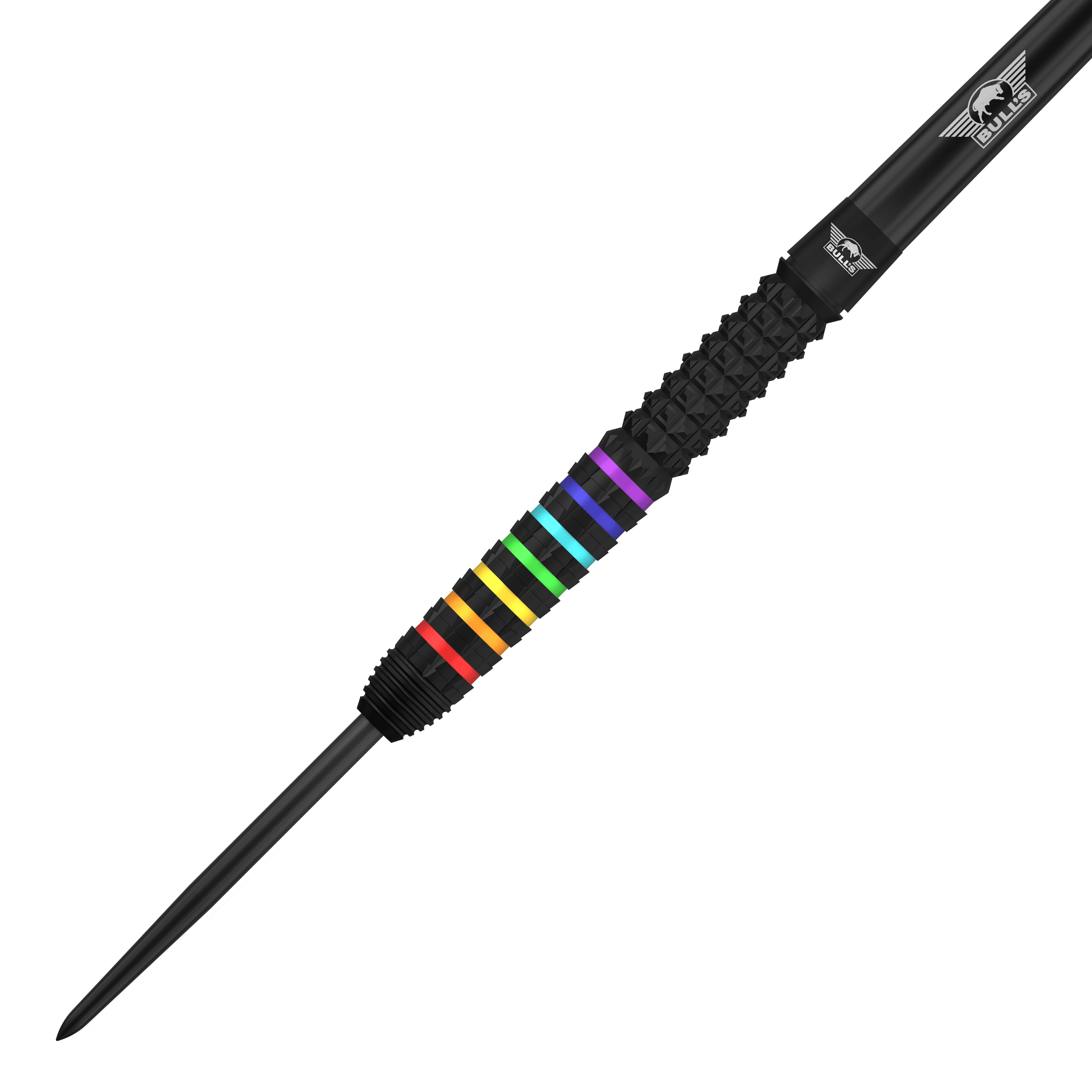 Abgebildet sind die Bulls NL Ricky Evans Rapid 95 Steeldarts mit 23g. Das Foto hebt das Design und die Form der Darts hervor.