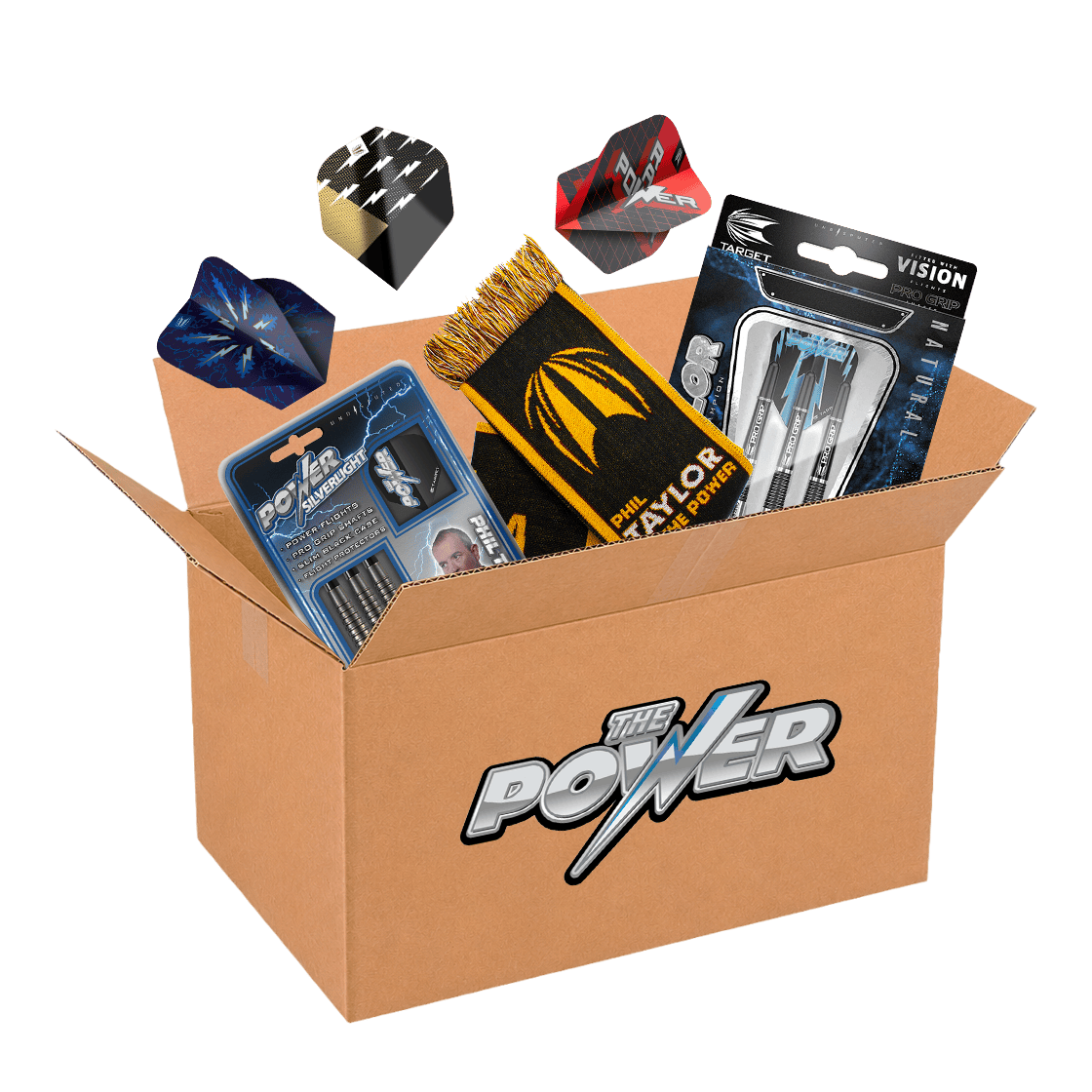 McDart Mystery Box - Phil Taylor Softdart Zu sehen ist die McDart Mystery Box - Phil Taylor Softdart. Das Produkt richtet sich an Fans von Phil Taylor Softdarts.