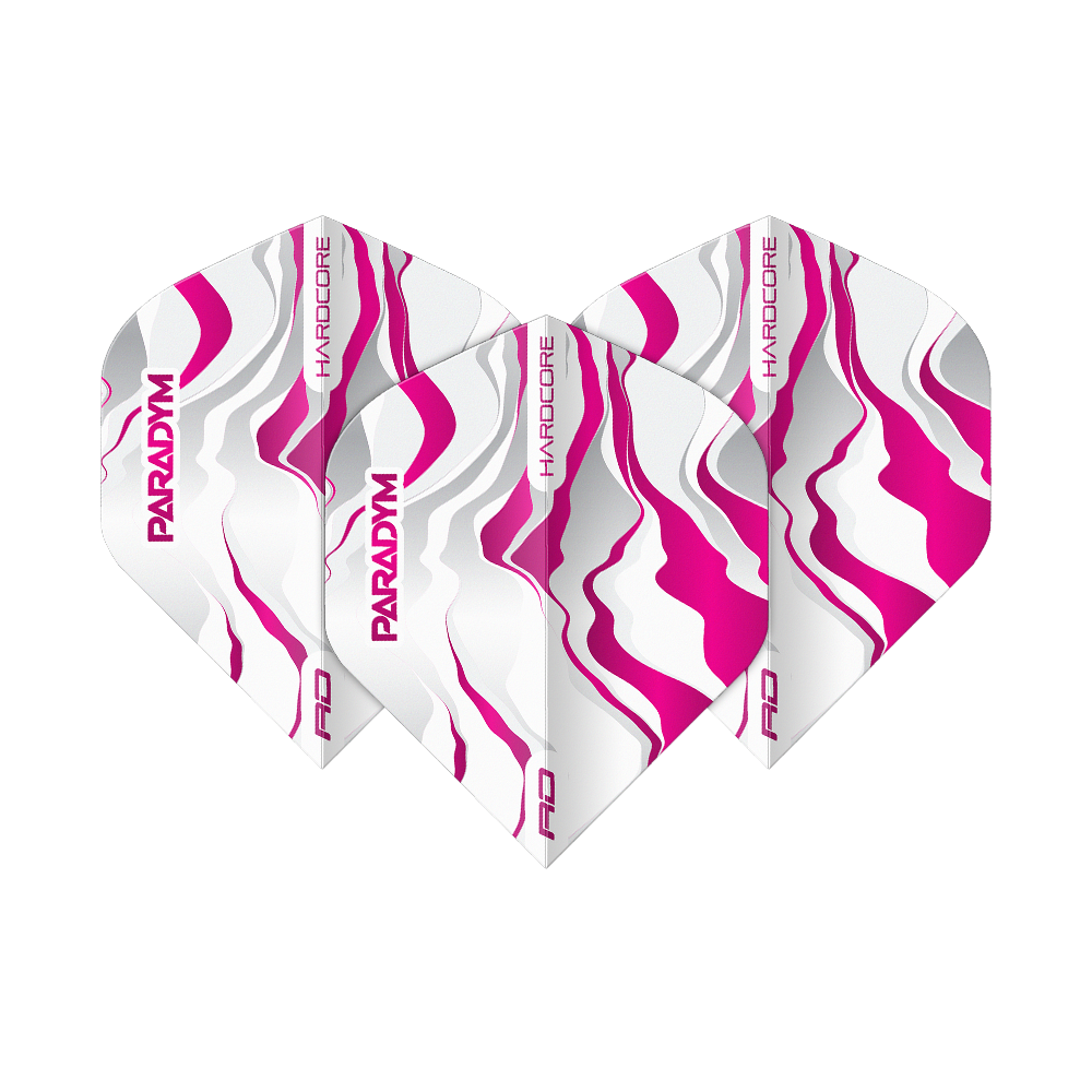 Red Dragon Hardcore Premium Paradym Pink Premium No2 Standard Flights Das Bild zeigt ein Set Red Dragon Hardcore Premium Paradym Pink Premium No2 Standard Flights. Diese Flights bieten hervorragende Flugeigenschaften und eine hochwertige Verarbeitung.