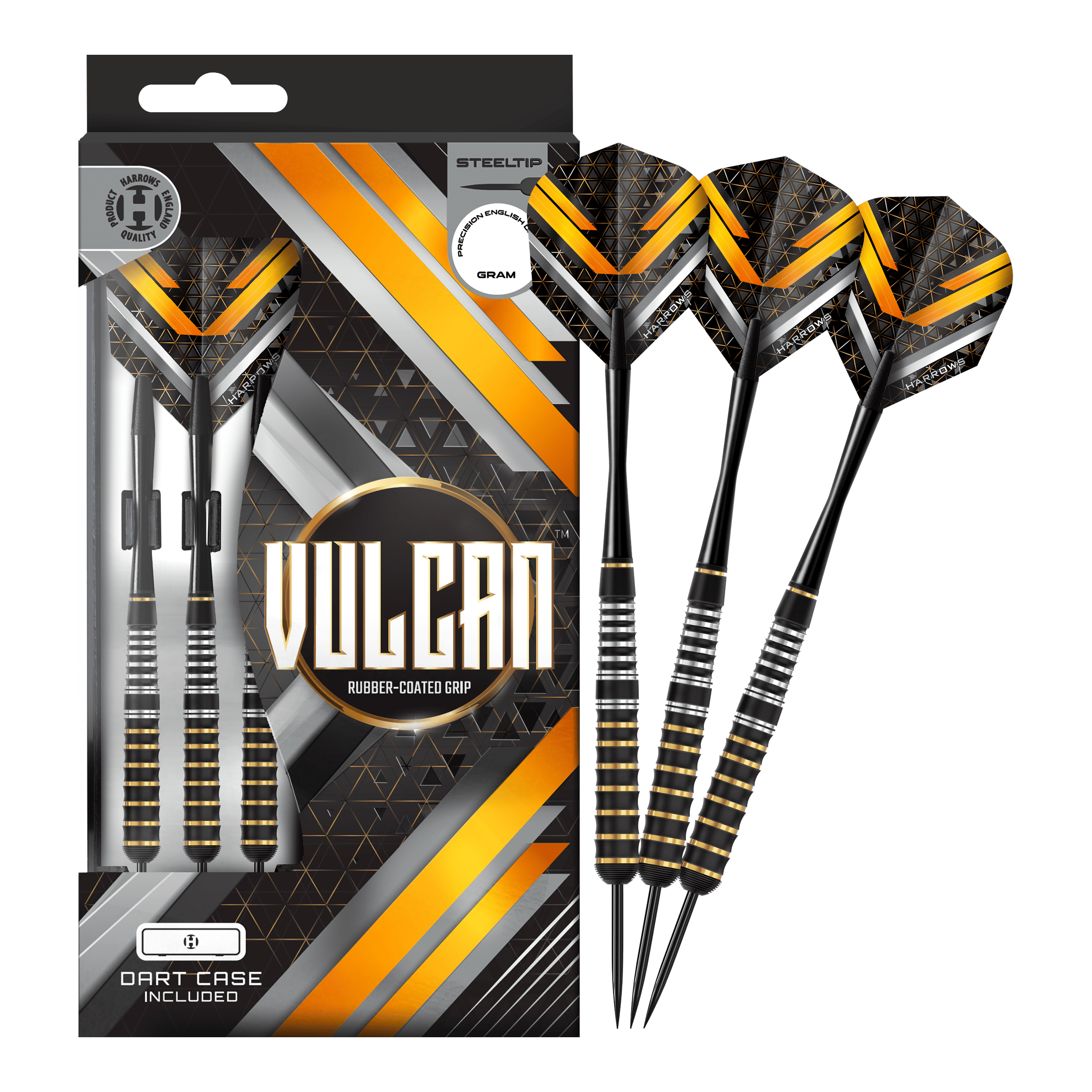 Harrows Vulcan steel darts Zu sehen sind hier Harrows Vulcan Steeldarts. Die Darts werden komplett dargestellt.