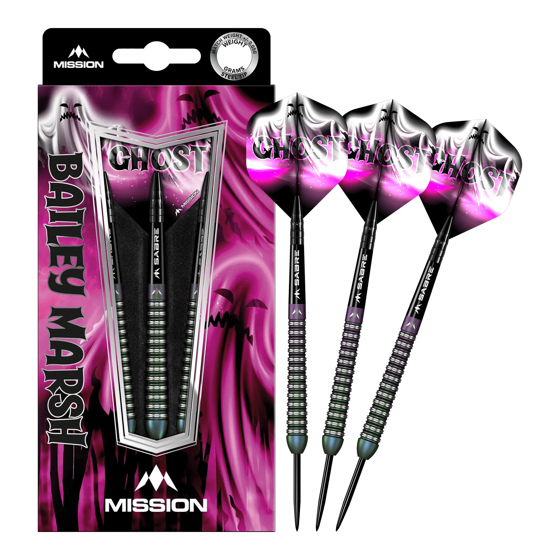 Mission Bailey Marsh Ghost Steel Darts - 23g