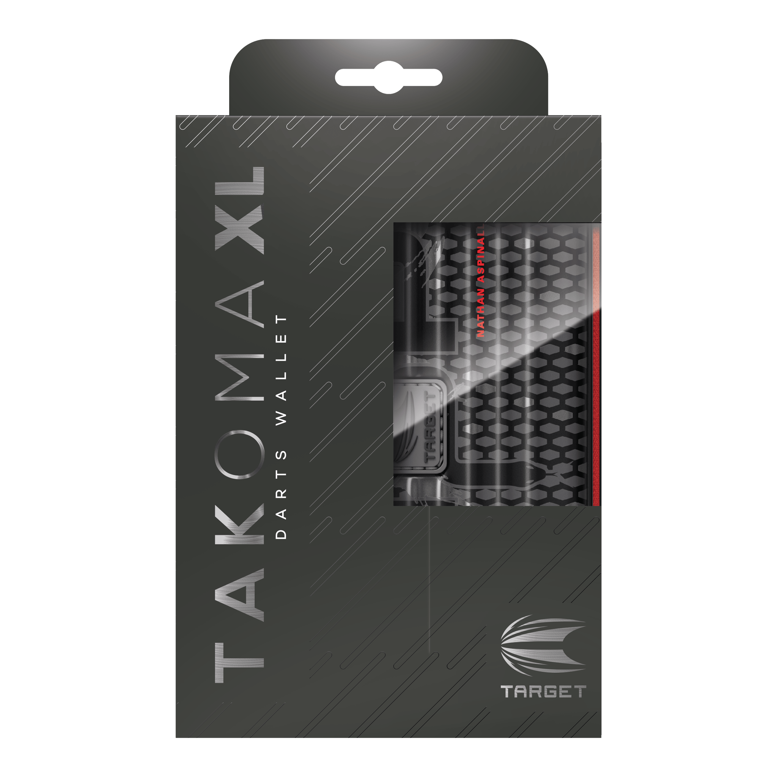 Takoma XL Ghost Series Nathan Aspinall dart case Das Takoma XL Ghost Series Nathan Aspinall Dartcase ist auf diesem Bild zu sehen. Diese Darttasche schützt Dartpfeile und Zubehör während des Transports.