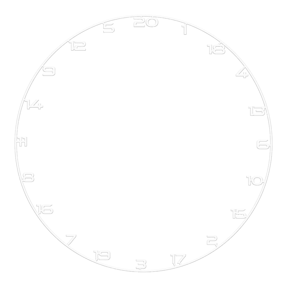 Bild mit dem Dateinamen BT1000100_Bullet_Dartboard_Zahlenring_Wei_1. Es könnte einen weißen Zahlenring für ein Dartboard darstellen.
