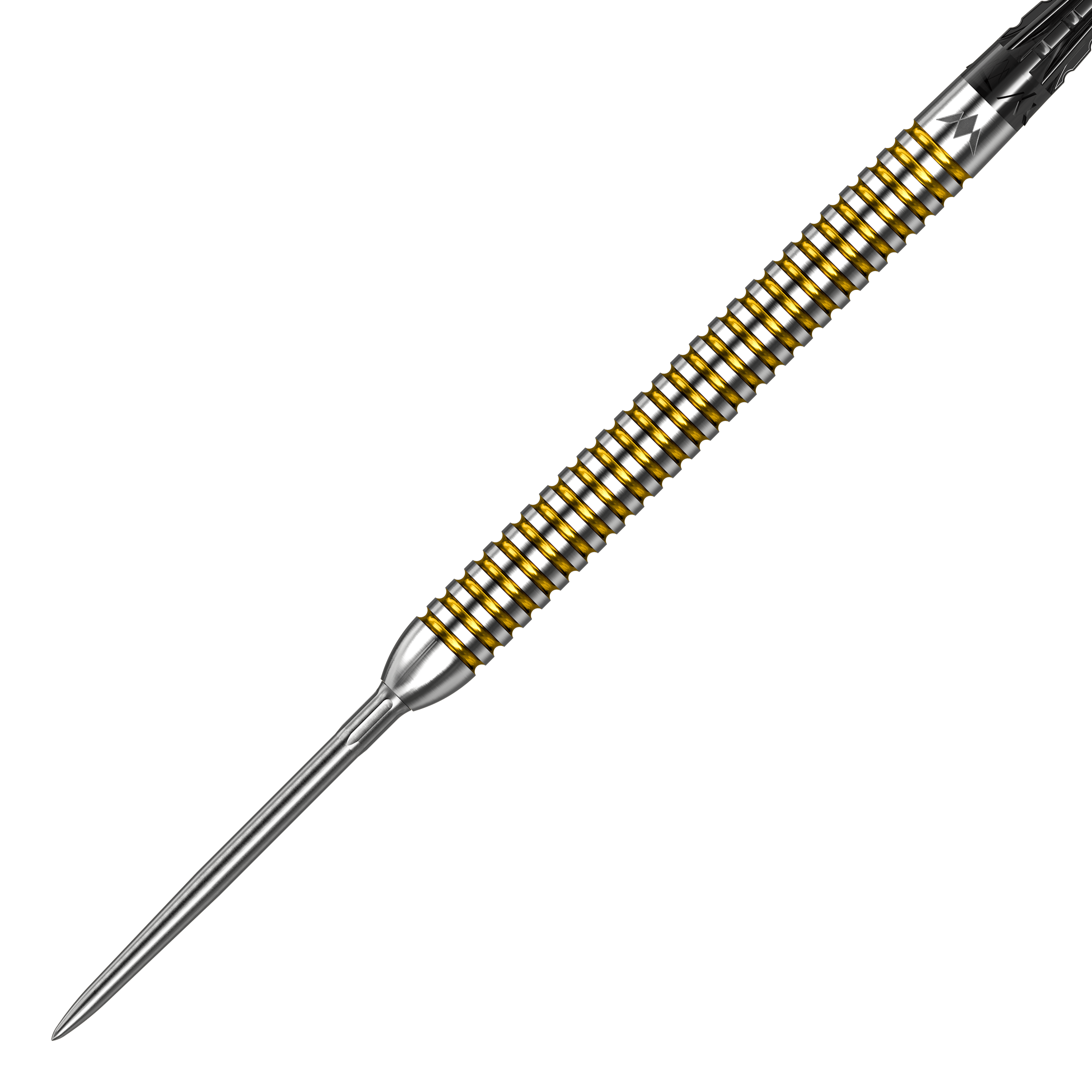 Gezeigt wird das Modell Mission Mike De Decker V2 R2.5 Steeldarts. Die Steeldarts sind aus hochwertigen Materialien gefertigt.
