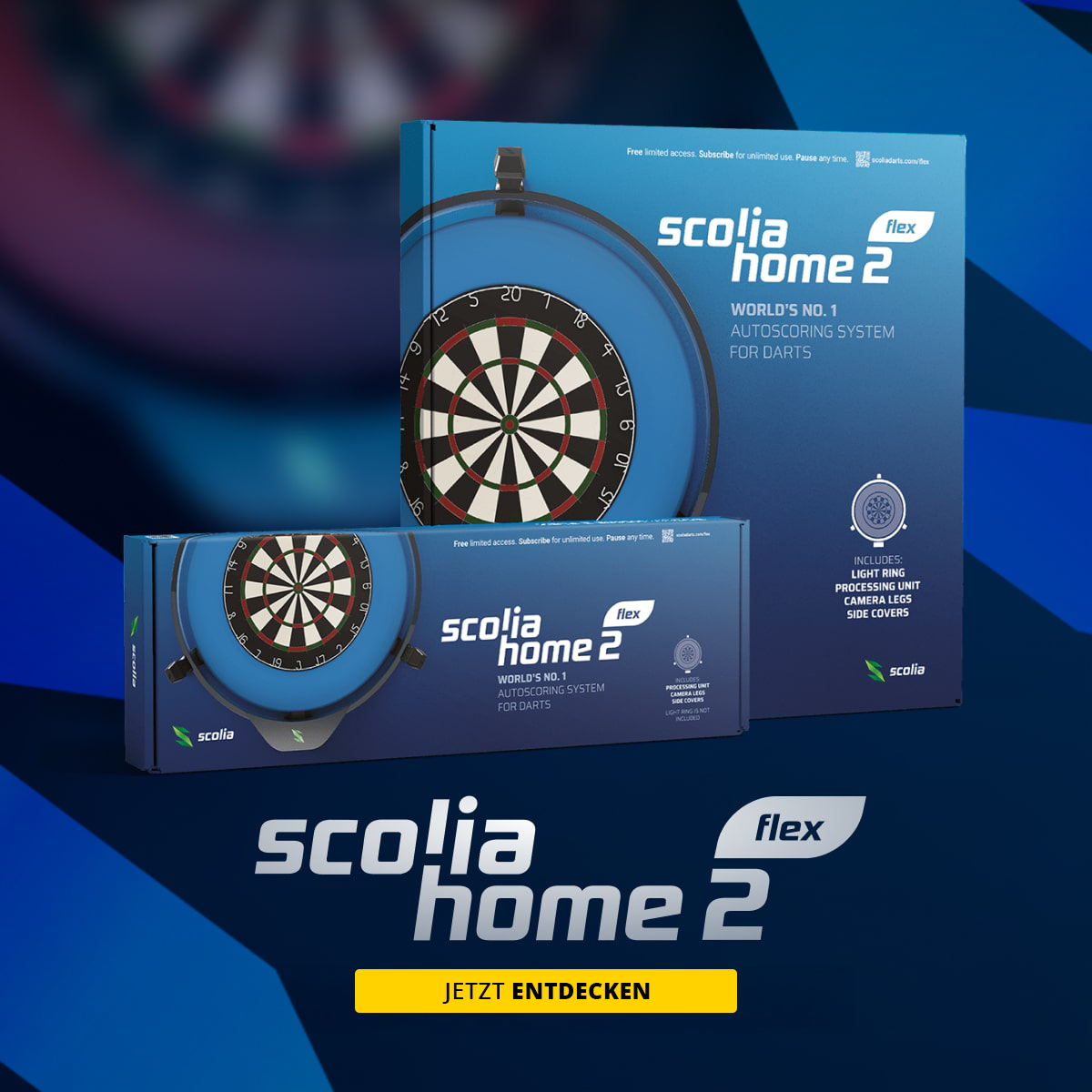 Das Bild zeigt die Werbegrafik für Scolia Home2Flex. Sie ist im Querformat gehalten.