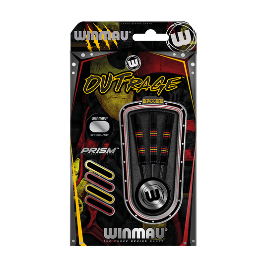 Winmau Outrage V2 Black Coated Brass Steel darts