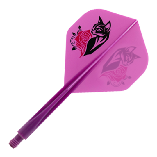 Condor AX Black Cat Purple Standard Flight Shaft System Hier sieht man das Condor AXE Black Cat Purple Standard Flight-Shaft-System. Das Produkt kombiniert Flight und Shaft in einer robusten Einheit.