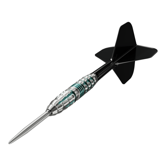 Die Abbildung zeigt die Target Japan Black Marque Pierce Swiss Point Steeldarts. Sie sind für anspruchsvolle Dartspieler entwickelt worden.