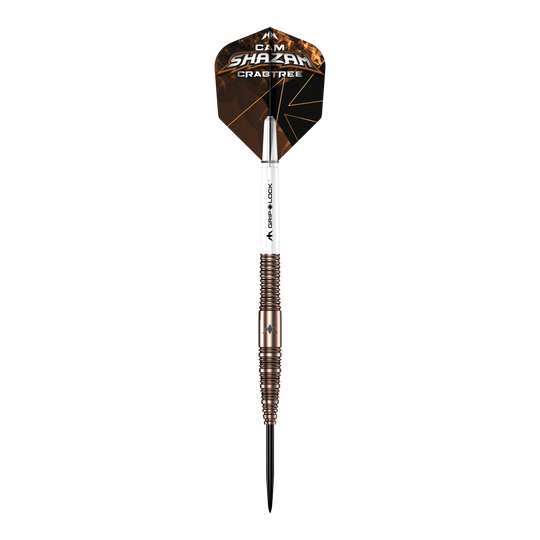 Mission Cam Crabtree V2 95% Tungsten Steel Darts Mission Cam Crabtree V2 Steeldarts in Einzelansicht sind auf diesem Bild zu sehen. Es zeigt den Dart aus einer anderen Perspektive.