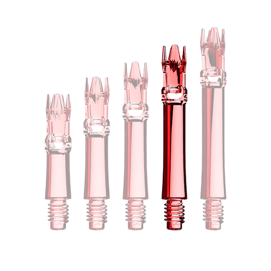 Das Produkt zeigt eine rote transparente Ersatzshaft. Die Aufnahme wurde von oben gemacht.