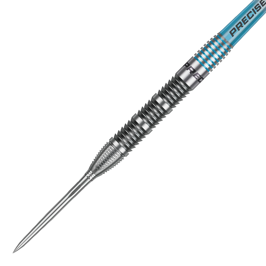 Abgebildet sind Precise 180 Bela Schugmann Double Dipper V1 Steeldarts. Die Darts eignen sich für anspruchsvolle Spieler.