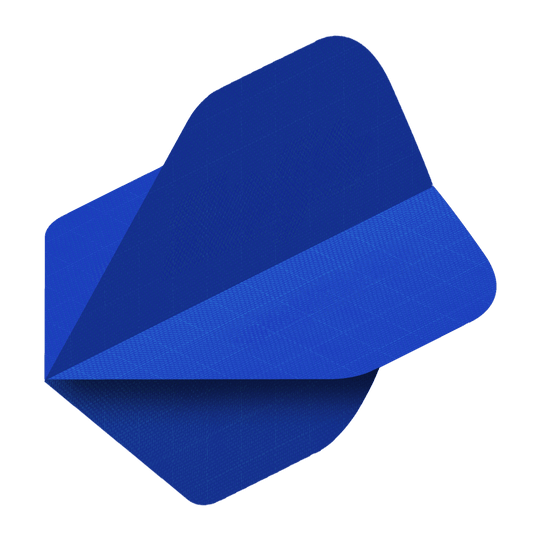 Nylon Fabric Flights - Standard - BLUE Das Bild zeigt ein blaues Nylon-Stoff Flight für Dartpfeile. Das Flight hat eine glatte Oberfläche und abgerundete Ecken.