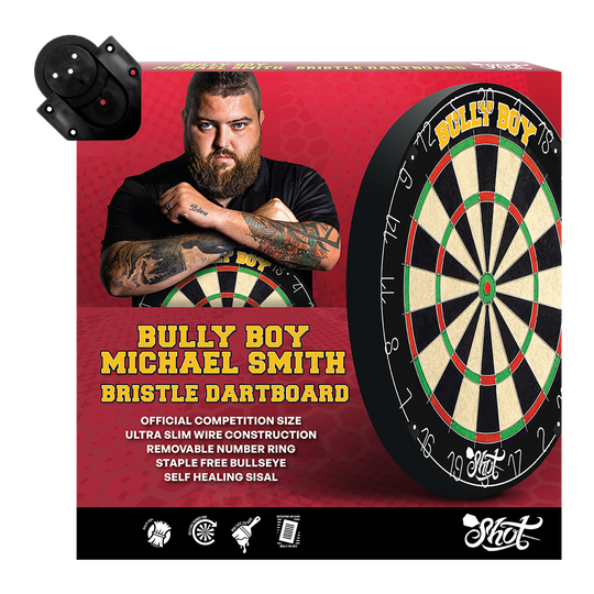 Shot Michael Smith Bully Boy Bristle steel dart board