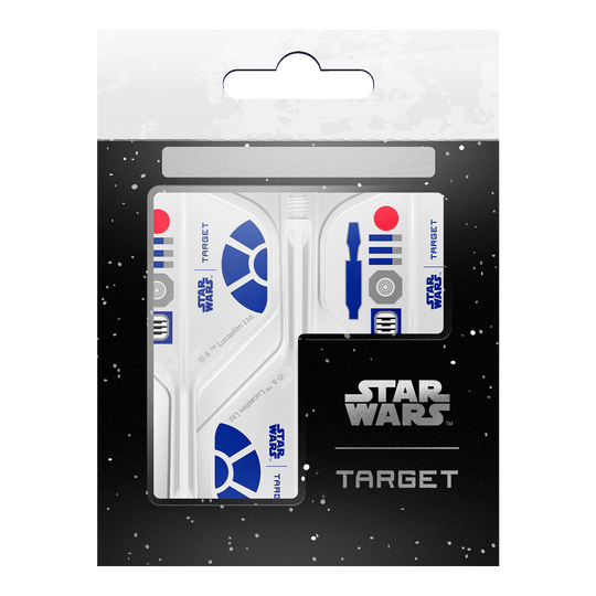 Target Star Wars K-Flex R2D2 No2 Standard Flights Target Star Wars K-Flex R2D2 No2 Standard Flights werden dargestellt. Diese Dartflights haben ein Star Wars Design mit R2D2 als Motiv.