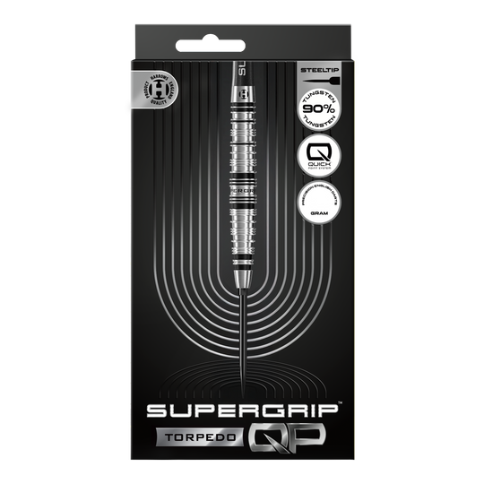 Harrows Supergrip Torpedo Quick Point Steel Darts Hier werden die Harrows Supergrip Torpedo Quick Point Steeldarts dargestellt. Diese Darts sind robust und für hohe Performance beim Spielen geeignet.