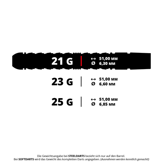 Abgebildet ist ein Steeldart aus der Serie 'Harrows Luke Woodhouse Series 3 QuickPoint' mit einem Gewicht von 21g. Das Bild zeigt die Form und das Design dieses speziellen Darts.