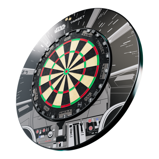 Target Star Wars Millennium Falcon TOR Dartboard Surround Bundle Abgebildet ist das Target Star Wars Millennium Falcon Surround Board Bundle. Dieses Bundle bietet Zubehör für Dartboards im Star Wars Design.