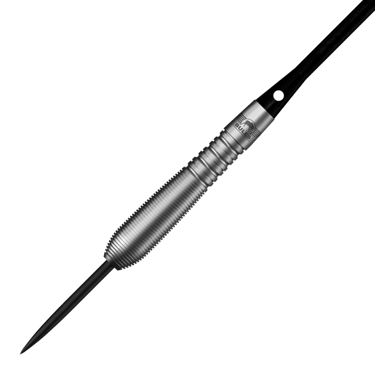 Zu sehen sind Bulls NL Chaos Blue Steeldarts mit einem Gewicht von 23g. Die Oberfläche des Darts ist im Chaos Blue Stil gehalten.