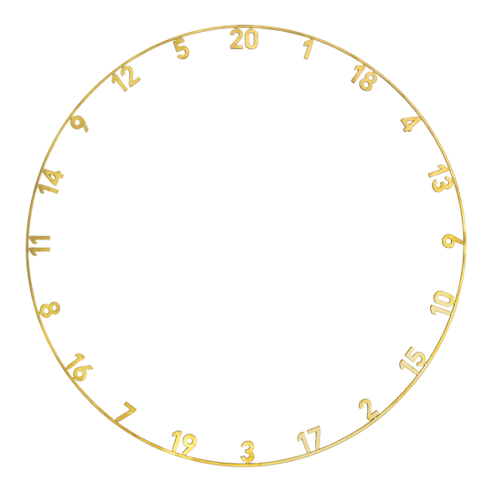 Dieses Bild zeigt das Precise 180 Endorphine Steeldartboard mit Nummernring in Gold. Das Board eignet sich ideal für Dart-Fans, die Wert auf Design legen.