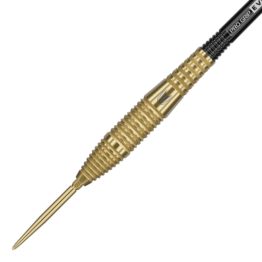 Hier sieht man die Target Bolide Envy 05 Swiss Point Steeldarts. Die Darts werden aus einer anderen Perspektive gezeigt, sodass das Design gut erkennbar ist.