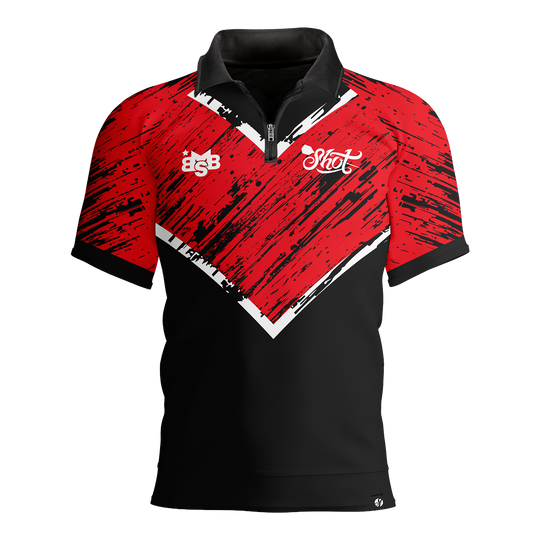 Shot Michael Smith Red Stripe Polo Dart Shirt