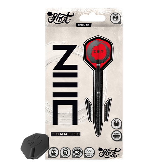 Shot ZEN Torpedo Turbo Point Steel Darts - 23g Shot ZEN Torpedo Turbo Point Steel Darts - 23g
