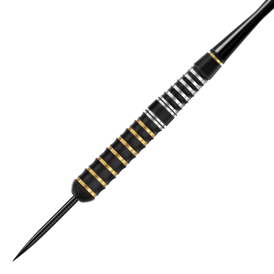 Hier abgebildet sind Harrows Vulcan Steeldarts. Diese Darts eignen sich für das klassische Steeldart-Spiel.