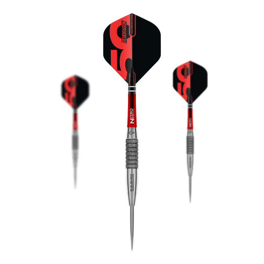 Red Dragon 50 Year Collection Element 6 C Steel Darts - 25g Red Dragon 50 Year Collection Element 6 C Steeldarts mit 25g Gewicht. Das Bild zeigt das limitierte Edition Set der Steeldarts.