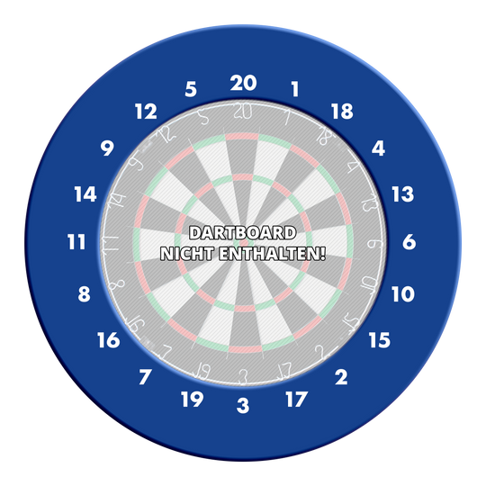 HD Numbers Dartboard Surround - Custom Colors Das Bild zeigt ein blaues HD-Zahlen Dartboard-Surround ohne Logo. Das Produkt ist rund und dient dem Schutz der Wand beim Dartspiel.