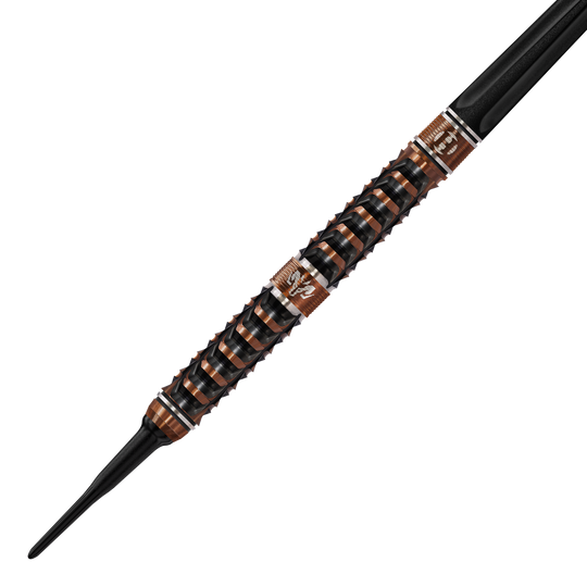 Harrows Tungsten Trinity soft darts Zu sehen sind die Harrows Wolfram Trinity Softdarts. Das Bild stellt die Details und Form der Softdarts dar.