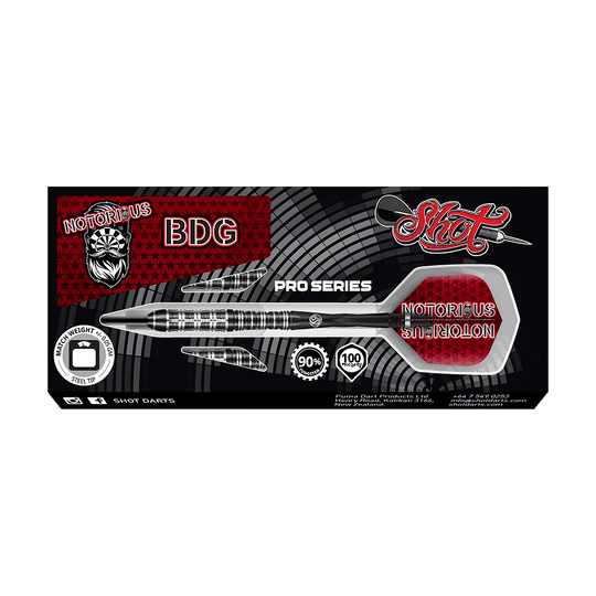 Shot Pro Series Jason Watt Notorious BDG Steel Darts - 24g