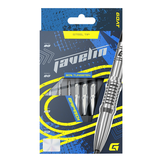 Gezeigt wird das GOAT Javelin Tungsten Steeldarts Set. Die Steeldarts sind für hohe Leistung konzipiert.