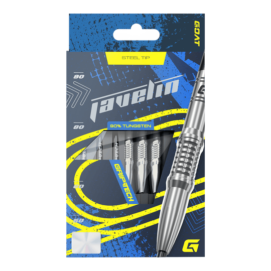 GOAT Javelin Steel Darts Gezeigt wird das GOAT Javelin Tungsten Steeldarts Set. Die Steeldarts sind für hohe Leistung konzipiert.
