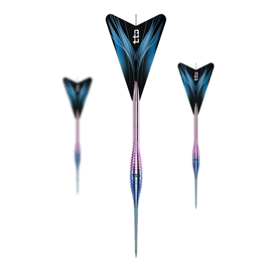 Caliburn TTD Complete Titanium T2 Rainbow Steeldarts - 6g Abgebildet ist ein Set der Caliburn TTD Complete Titanium T2 Rainbow Steeldarts - 6g. Das Set enthält hochwertige Steeldarts in Regenbogenoptik.