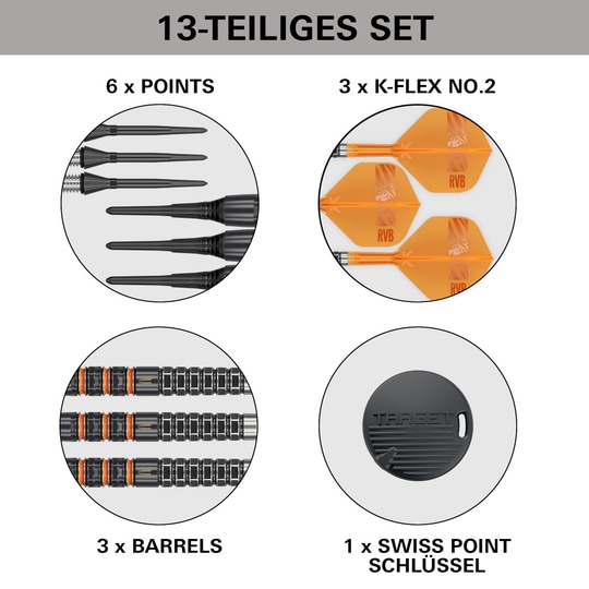 Target Raymond Van Barneveld 95K soft darts - 20g Target Raymond Van Barneveld 95K soft darts - 20g