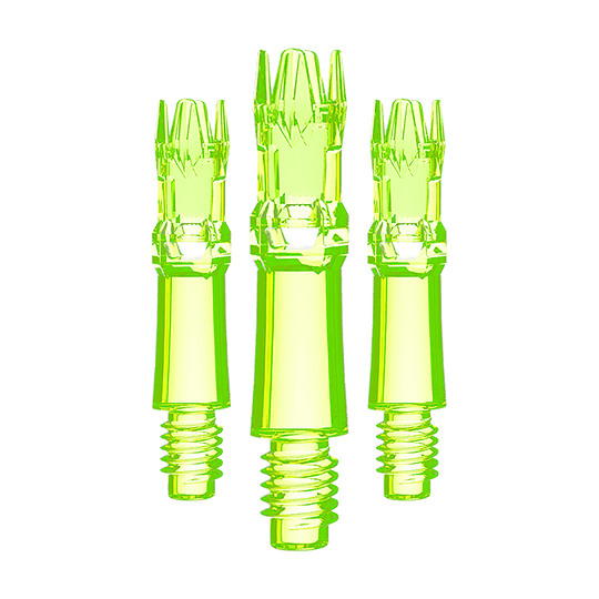 L-Style L-System Replacement Shafts - Neon Yellow Ein Set aus gelben leuchtenden Ersatzshafts ist zu sehen. Mehrere Shafts werden eng zusammen präsentiert.