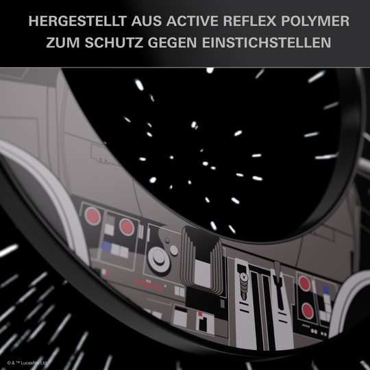 Target Star Wars Millennium Falcon TOR Dartboard Surround Bundle Abgebildet ist das Target Star Wars Millennium Falcon Surround Board Bundle. Das Bundle besitzt ein Design, das an das berühmte Raumschiff Millennium Falcon erinnert.