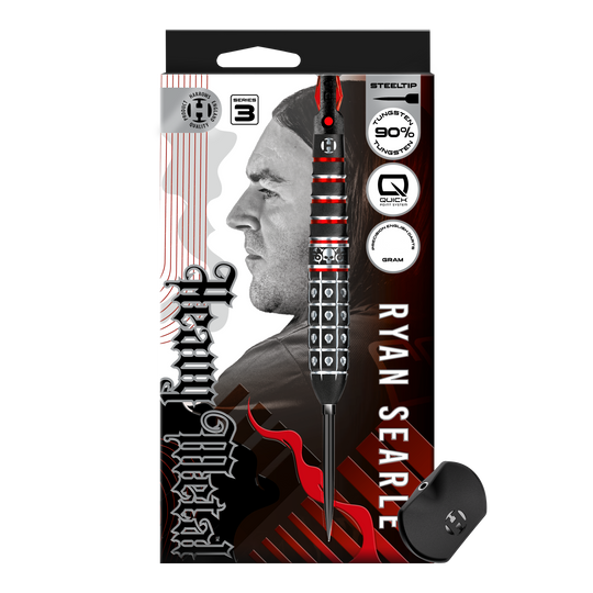 Hier sind die Harrows Ryan Searle Series 3 Quick Point Steeldarts abgebildet. Diese Steeldarts sind für präzises Dartspiel entwickelt.