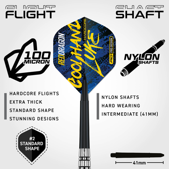 Red Dragon Luke Humphries Brass Steel Darts - 21 g Das Bild präsentiert die Red Dragon Luke Humphries Brass Steeldarts in der 21 g Ausführung. Die Steeldarts überzeugen durch ihre hochwertige Verarbeitung.