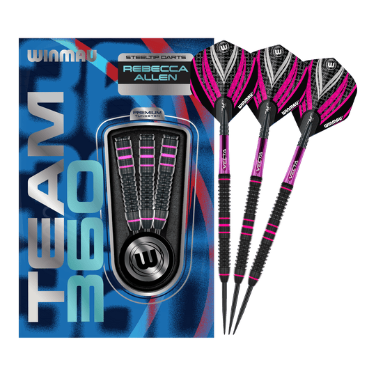 Winmau Team 360 Rebecca Allen Steel Darts - 24g Diese Grafik zeigt die Winmau Team 360 Rebecca Allen Steeldarts - 24g in ihrer vollen Länge. Sie sind für ambitionierte Dartspielerinnen und Dartspieler geeignet.