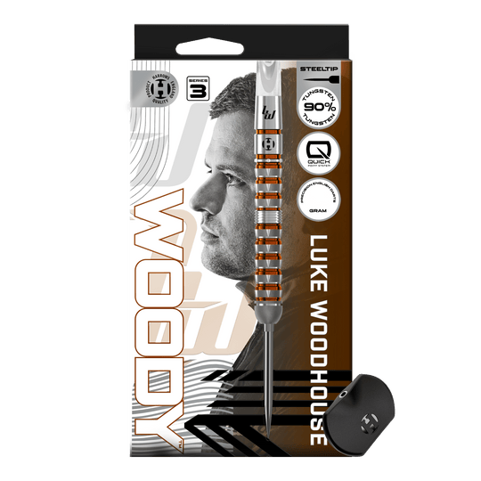 Harrow's Luke Woodhouse Series 3 Quick Point Steel Darts Abgebildet sind die Harrows Luke Woodhouse Series 3 Quick Point Steeldarts. Diese Pfeile eignen sich besonders für Profis und Fortgeschrittene.