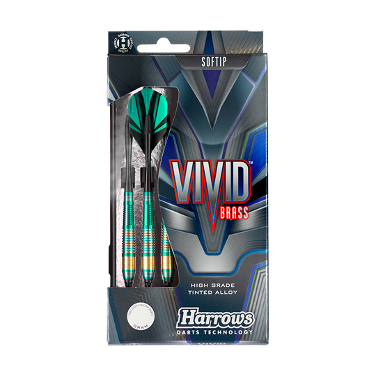 Harrows Vivid Brass Green Soft Darts - 18g