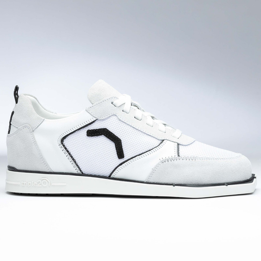 Triple20 Textile Leather Dart Shoes - White Black